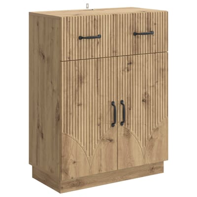 vidaXL - Dressoir - Artisanaal - eiken - 66 - x - 34,5 - x - 87 - cm - Bewerkt - hout