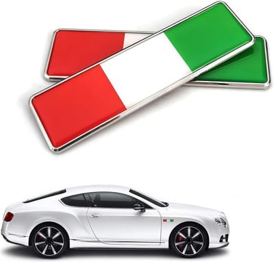 3D Italiaanse vlag stickers voor auto en motor tuning, tricolor Italië embleem voor buitengebruik - 2 stuks