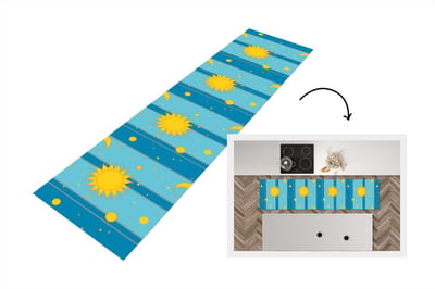 Keukenloper - Loper keuken - Zon - Maan - Design - 200x50 cm - Keukenloper vinyl