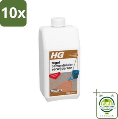10 x HG Cementsluier Verwijderaar Extra 1 liter - Grootverpakking - Cementsluier Verwijderen - Tegelreiniger - Voegversterker - Tegelonderhoud - Granietreiniger
