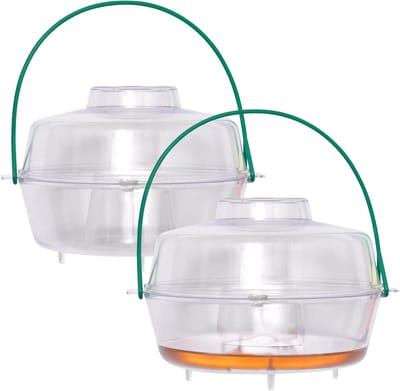 Luance Wespenval met hengsel - 2x - kunststof - transparant - D20 x H15 cm