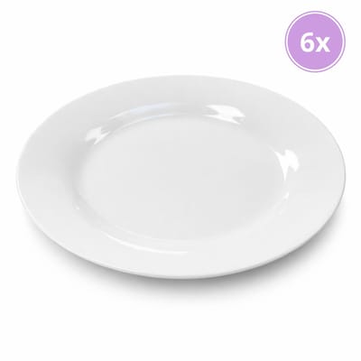 Horeca Borden - 27 cm - 6 Stuks - Wit - Horeca - Set - Pack - Witte Borden - Kwaliteit - Porselein - Dinerbord - Ontbijtbord - Lunchbord
