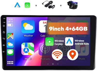 Boscer 2 Din Autoradio - Geschikt voor Fiat Panda (2003-2012) - Draadloos Apple CarPlay & Android Auto - 9 Inch HD Touchscreen - Android 15 - 4+64GB - GPS - WiFi, Bluetooth & USB - Achteruitrijcamera & Microfoon