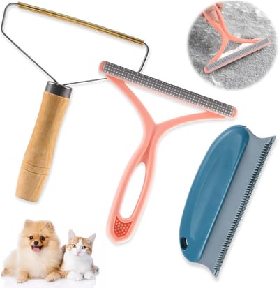 Famanu – Dierenhaarverwijderaar 3-delig – Kledingborstels voor honden- en kattenhaar – Geschikt voor kleding, bank en tapijt