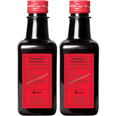 Waterbury's Compound A Ayurvedische Hoest- en Verkoudheids Siroop | Immuunbooster Kruidentonic voor Volwassenen en Kinderen | Fles van 250 ml