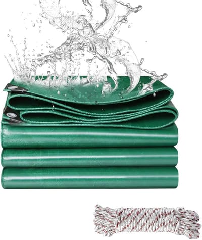 Extra Sterk & Waterdicht PVC Zeildoek 440 g/m² Met Versterkte Ogen - Multigebruik - Groen (3 x 4 m)