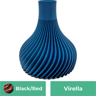 Virella moderne vaas – Decoratieve vaas - Zwart / Rood - 3d geprinte vaas – geschikt voor droogbloemen - 20CM