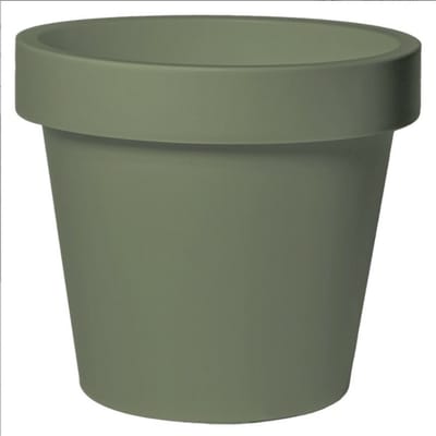 Mega Collections Plantenpot/bloempot - kunststof - olijfgroen - buiten - D35 x H31 cm