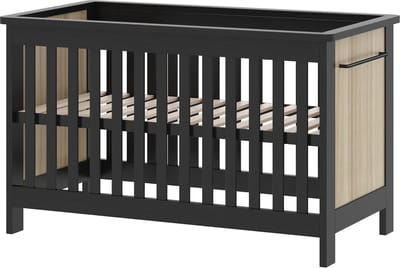 Born Lucky ® Baby Bed / Ledikant Oxford 60x120 cm Verstelbare Bodem - Zwart