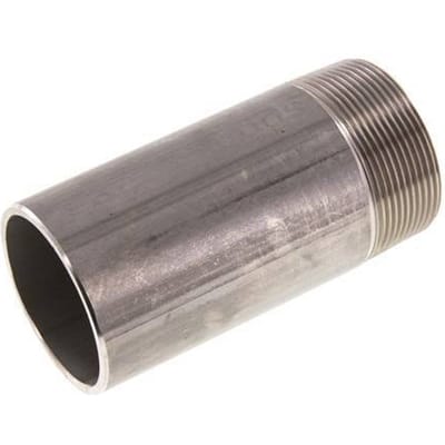 R 2'' Buitendraad x 60.3mm RVS Pijpnippel met Las uiteinde 20 Bar DIN 2982 - 120mm - FL2S-MS-ST-200R-60P3-120L