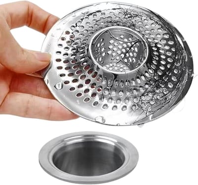 Badkuip Afvoer Haar Vanger - Afvoer Beschermer - Verstopping Voorkomen - Meerlaags Filtersysteem - Diameter 11.5 cm - Zilverkleurig