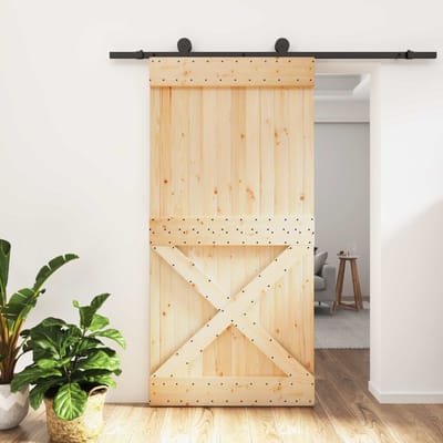 vidaXL - Schuifdeur - 100 - x - 210 - cm - Massief - Pine - Hout - (Onbehandeld)