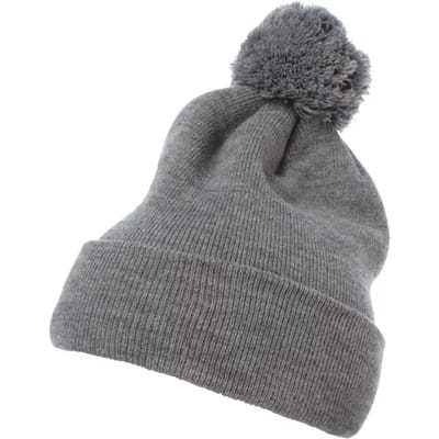 Flexfit - Cuffed Pom Pom Knit Beanie Muts - Grijs