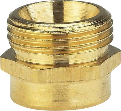 GARDENA 07264-20 Messing Schroefdraadverloopnippel 26,44 mm (3/4) buitendraad, 30,3 mm (1) binnendraad