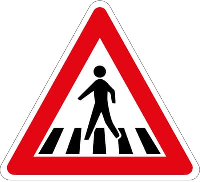 Voetgangers oversteekplaats sticker - J22 | 10 cm