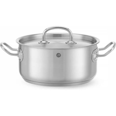Keukenlijn lage pan met deksel 29 l diameter 200 x 95 h Hendi 836019
