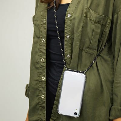 imoshion Hoesje - Geschikt voor Samsung Galaxy S22 Ultra - Backcover met koord - Zwart & Goud