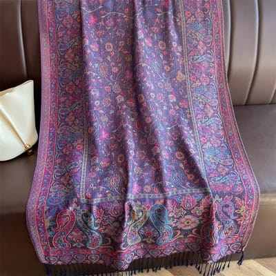 Luxe Jacquard Sjaal Dames Paisley Print Sjaals Pashmina Reis Poncho Warme Deken Winter Bufanda Sjaal Dames Stola's 70x180cm gray