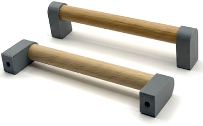 Home 3D® - Handgreep grijs – 128mm – Beukenhout – Gemaakt in Nederland – Inclusief Schroeven - Voor Keuken, Kast en Meubel