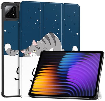 Coverup Tablethoes geschikt voor Xiaomi Pad 7 (Pro) / Pad 8 (Pro) Hoesje - Tri-Fold Book Case met Wake/Sleep - Kat
