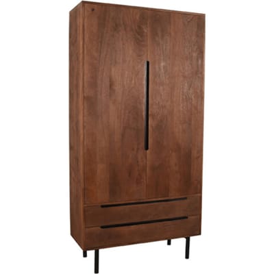 Label51 Bergkast rio espresso mangohout 2-deurs 200 cm