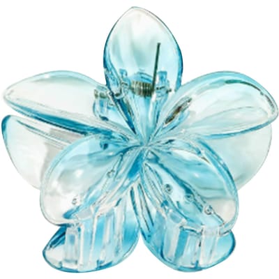 5 stuks Hawaiiaanse Klemmen Antislip Sterke Houding Bloemige Haar Klemmen voor Dik Haar Styling Accessoire Transparant Blauw
