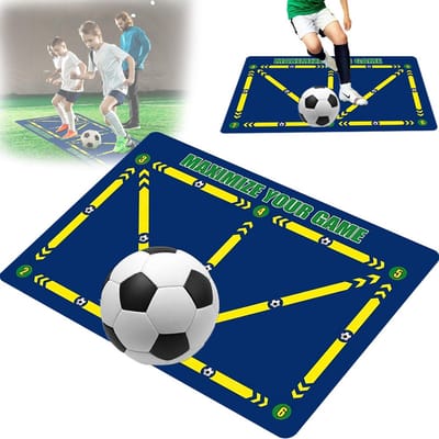 Voetbal Trainingsmat - Balcontrole Mat - Voetbalvaardigheden Trainen - Antislip Onderkant - 60 x 90 cm - Zwart
