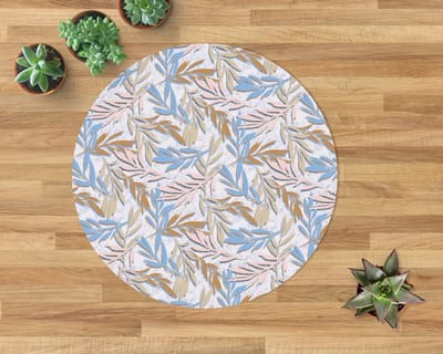 Coloray Vloerbeschermer - Pastelkleurige bladeren Stoel Mat - 100x100 cm - Veelkleurig Bureau Stoel Mat - Vloerbeschermer PVC - Mótif Vloerbeschermer - Ronde Mat - Natuur Thema