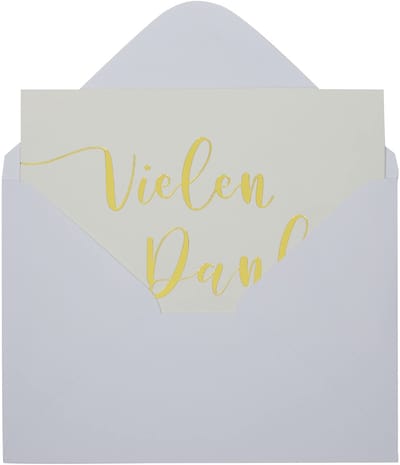 Dailygoods- Hartelijk Dank Kaarten - 48 Stuks - Goudfolie - Enveloppen - DIN A6 - Hoogwaardig Papier - Bedankkaartjes