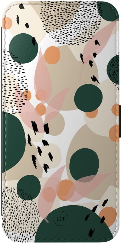Leuke Telefoonhoesjes - Hoesje geschikt voor Samsung Galaxy A56 bookcase leer - Abstract print - Abstract print - Wallet Case met pasjeshouder - Marmer - Beige