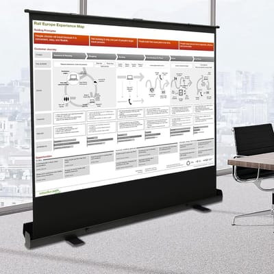 Beamerscherm 80 inch, 4:3 rolgordijn met standaard, vrijstaand mobiel scherm voor thuisbioscoop, kantoor, presentatie, draagbare projectie in koffer, met 120 graden hoek