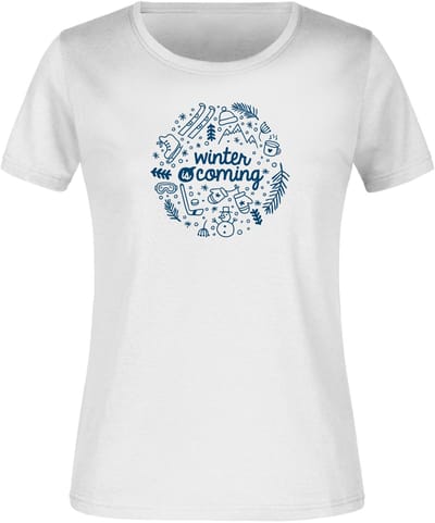 Dames T-shirt Jm Winter Wit - XXL