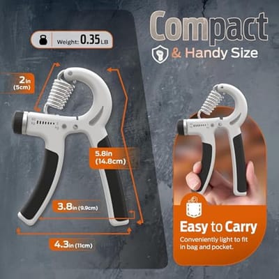 Verstelbare Handtrainer voor Greepsterkte - Train Vingers, Pols en Onderarm (5-60 kg)