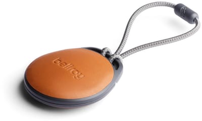 Bellroy Tag hoesje AirTag – Premium lederen afwerking – Extra duurzaam met beschermend polymeer – Flexibel gebruik door elastisch koord - Oranje