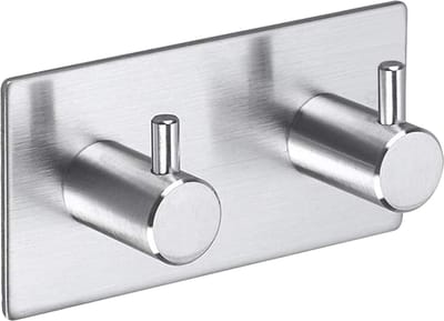 Igoods Handdoekhaakjes Zelfklevend - Badkamer & keuken - Handdoekhouder Zilver | 2 in 1