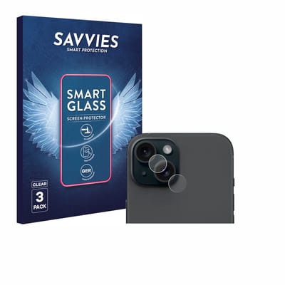 3 Stuks Savvies Screenprotector - geschikt voor Apple iPhone 15 (ALLEEN Camera Lens) - beschermfolie glas transparant