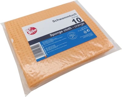 Sponsdoekjes oranje 10 stuks - biologisch - goed absorberend - vochtige sponsdoek