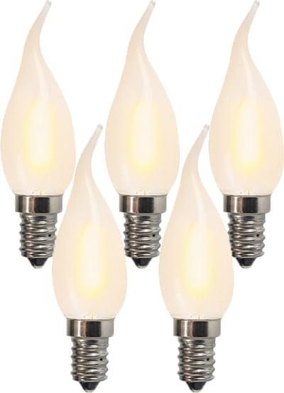 LUEDD Set van 5 E14 LED matte kaarslamp BXS35 1W 100 lumen 2200K