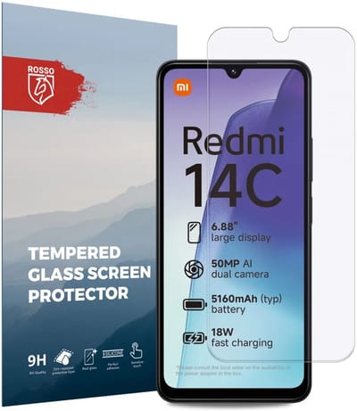 Rosso Screen Protector Geschikt voor Xiaomi Redmi 14C | 9H Tempered Glass | Glasplaatje | Beschermlaag | Beschermglas | 9H Hardheid