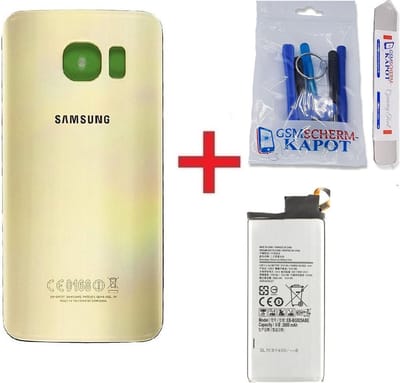 Achterkant + Batterij Geschikt voor Samsung Galaxy S6 Edge – Premium – Goud