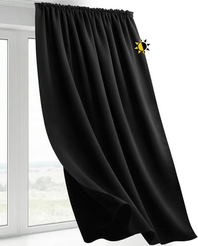 SnelShoppen - Blackout Gordijn U-Band Zwart 140x245 cm - Geluiddempend, Warmte-isolerend, Opaque, Ideaal voor Woonkamer, Slaapkamer, Thuisgebruik