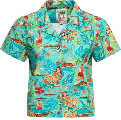 Queen Kerosin damesblouse met korte mouwen