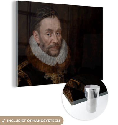 MuchoWow® Glasschilderij 120x90 cm - Schilderij acrylglas - Willem van Oranje - Schilderij - Oude meesters - Kunst - Foto op glas - Schilderijen