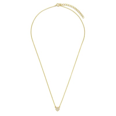 New Bling - 9NB-1586-Y - 925 zilveren klaver ketting met zirconiastenen - 40+5 cm - goudkleurig