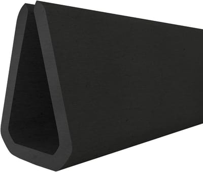 Rubberen randbescherming profiel S-1087 zwart 9 x 15 mm 3 meter lang EPDM rubber kleder band