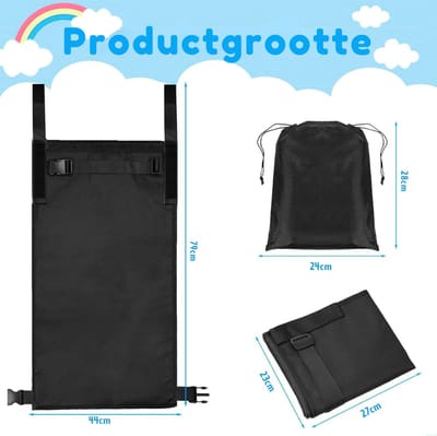 Nexvo® Vliegtuigbedje - Reiskussen Waterdicht – Babybedje - Voetensteun Draagbaar – Zwart - 79cm x 44cm x 79cm