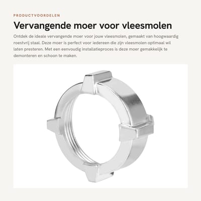 Dailygoods- Moer Vervangend - Roestvrij Staal - Slijtvast - Corrosiebestendig - Keukengereedschap - Eenvoudige Installatie - Vleesmolen