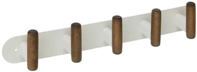 Wandkapstok metaal/hout 40cm met 5 ophanghaken Five® Cassie - Beige