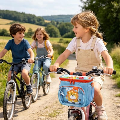 Fietsmand Kinderen - Stuurmand Accessoire - Spullen Vervoeren - Waterdicht Oxford Materiaal - 21 x 12 x 19 cm - Blauw
