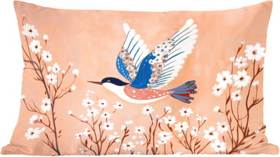 Sierkussens - Kussentjes Woonkamer - 60x40 cm - Vogel - Bloesemtakken - Warm - Kleurrijk